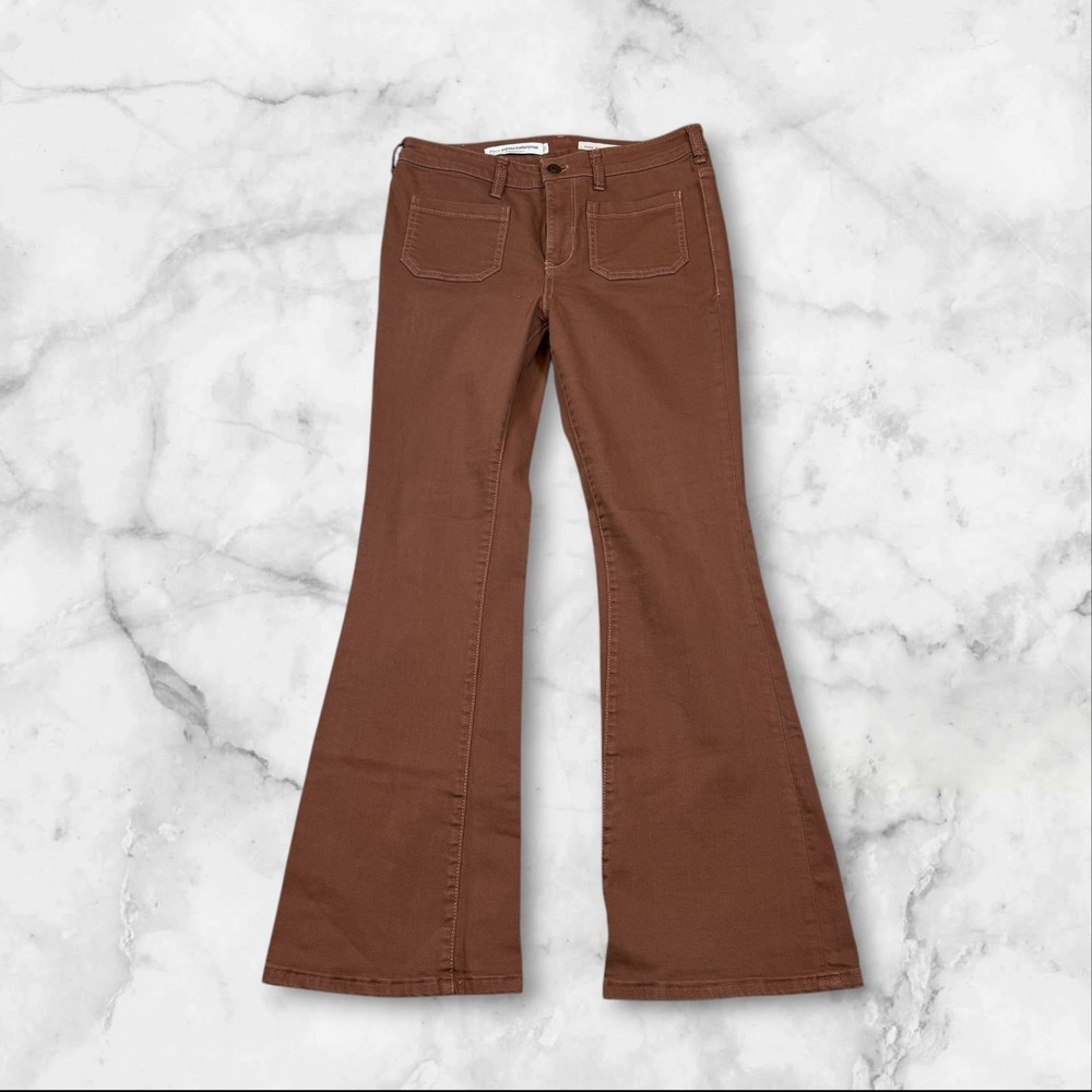 Anthropologie Pilcro High Rise‎ Skinny Bootcut Flare Jean Brown Sz 28 Terracotta - Picture 2 of 10